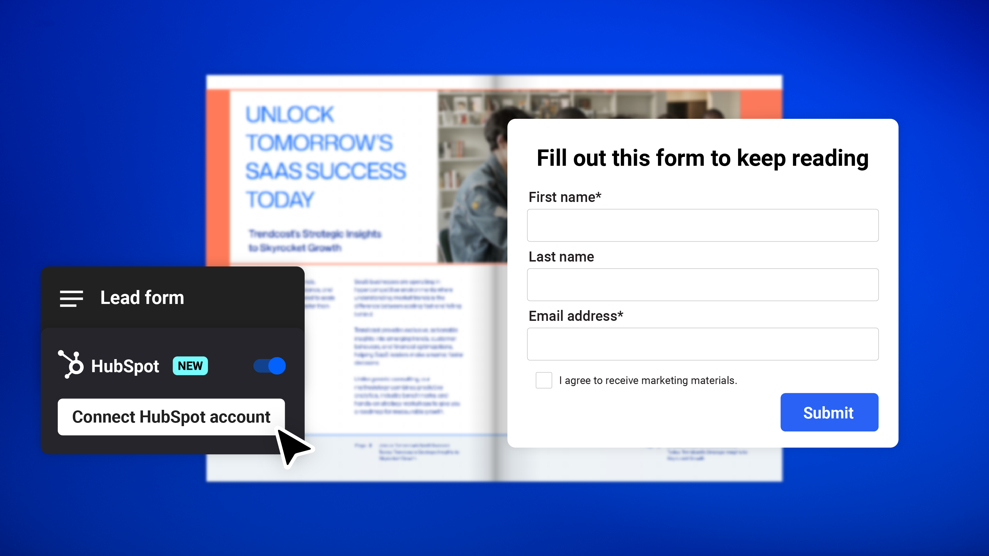 connect Flipsnack lead form to HubSpot